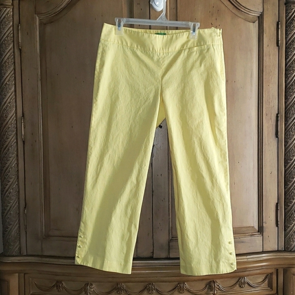 Lilly Pulitzer Palm Beach Fit Cropped Ankle Length Soft Yellow Pants Size 10